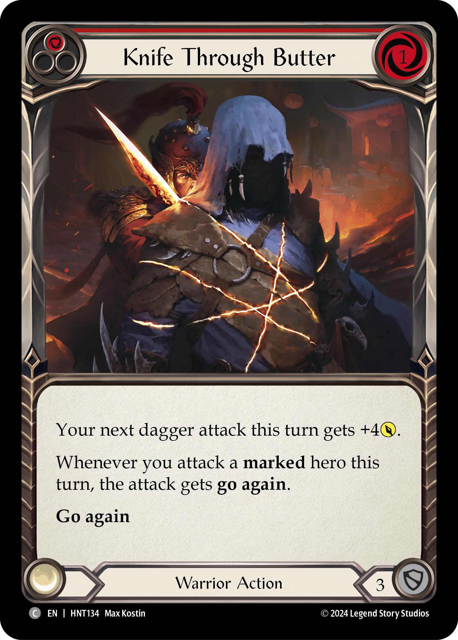 Knife through Butter (Red) [HNT134] (The Hunted)  Rainbow Foil | Good Games Cannington