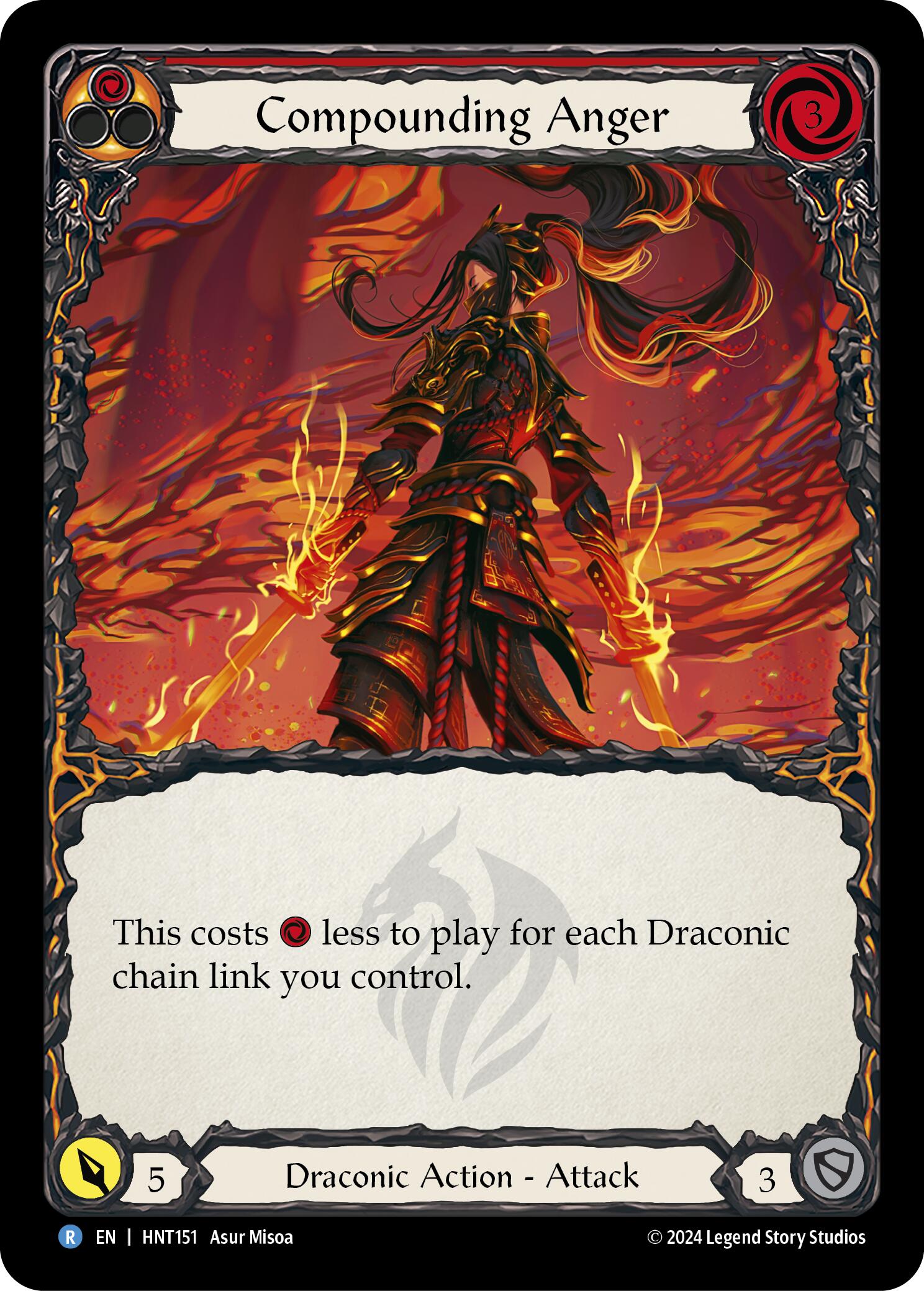 Compounding Anger (Red) [HNT151] (The Hunted)  Rainbow Foil | Good Games Cannington