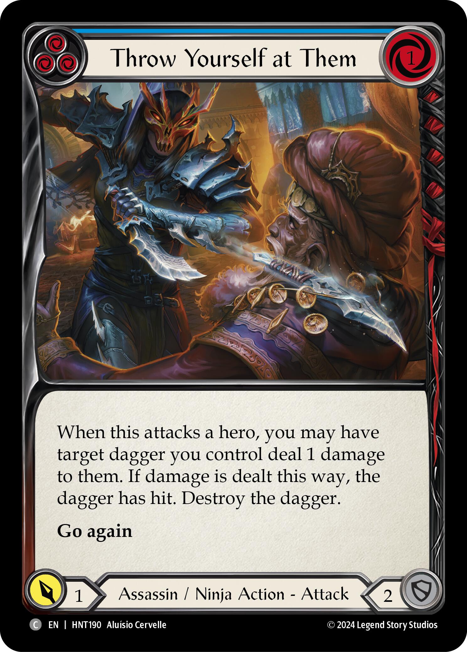 Throw Yourself at Them (Blue) [HNT190] (The Hunted)  Rainbow Foil | Good Games Cannington