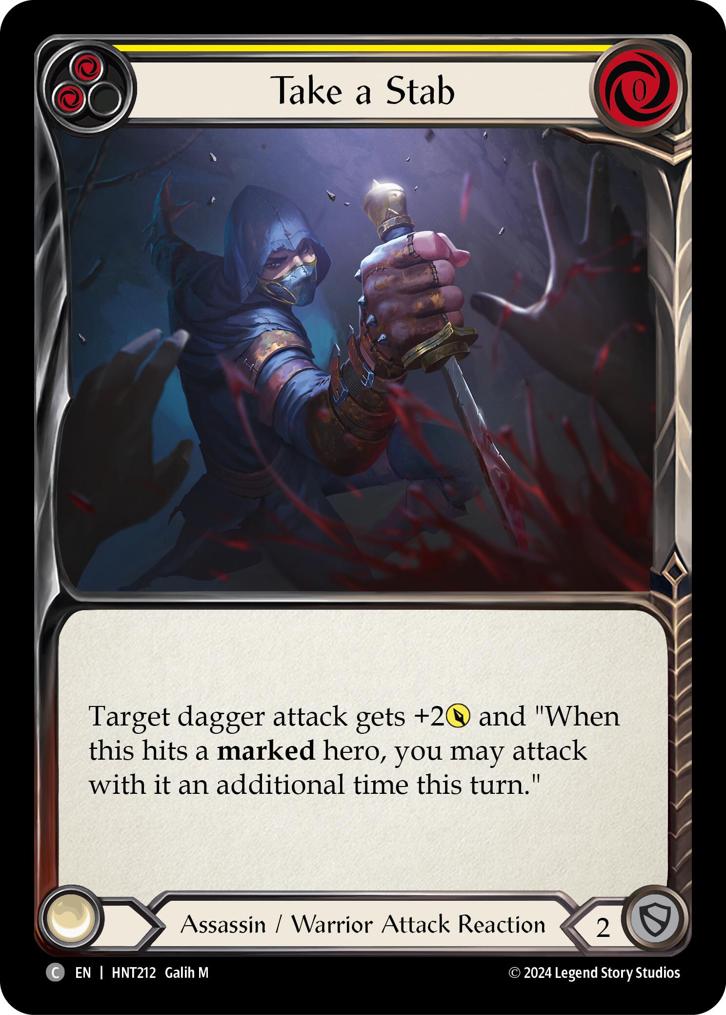 Take a Stab (Yellow) [HNT212] (The Hunted)  Rainbow Foil | Good Games Cannington