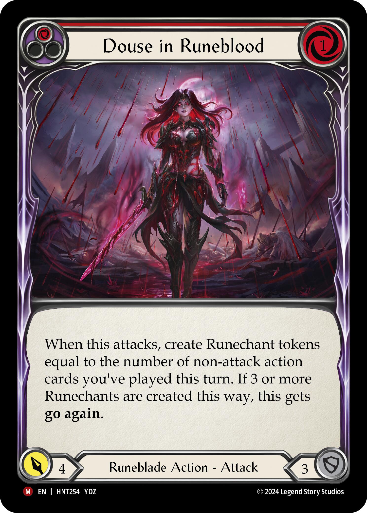 Douse in Runeblood [HNT254] (The Hunted)  Rainbow Foil | Good Games Cannington