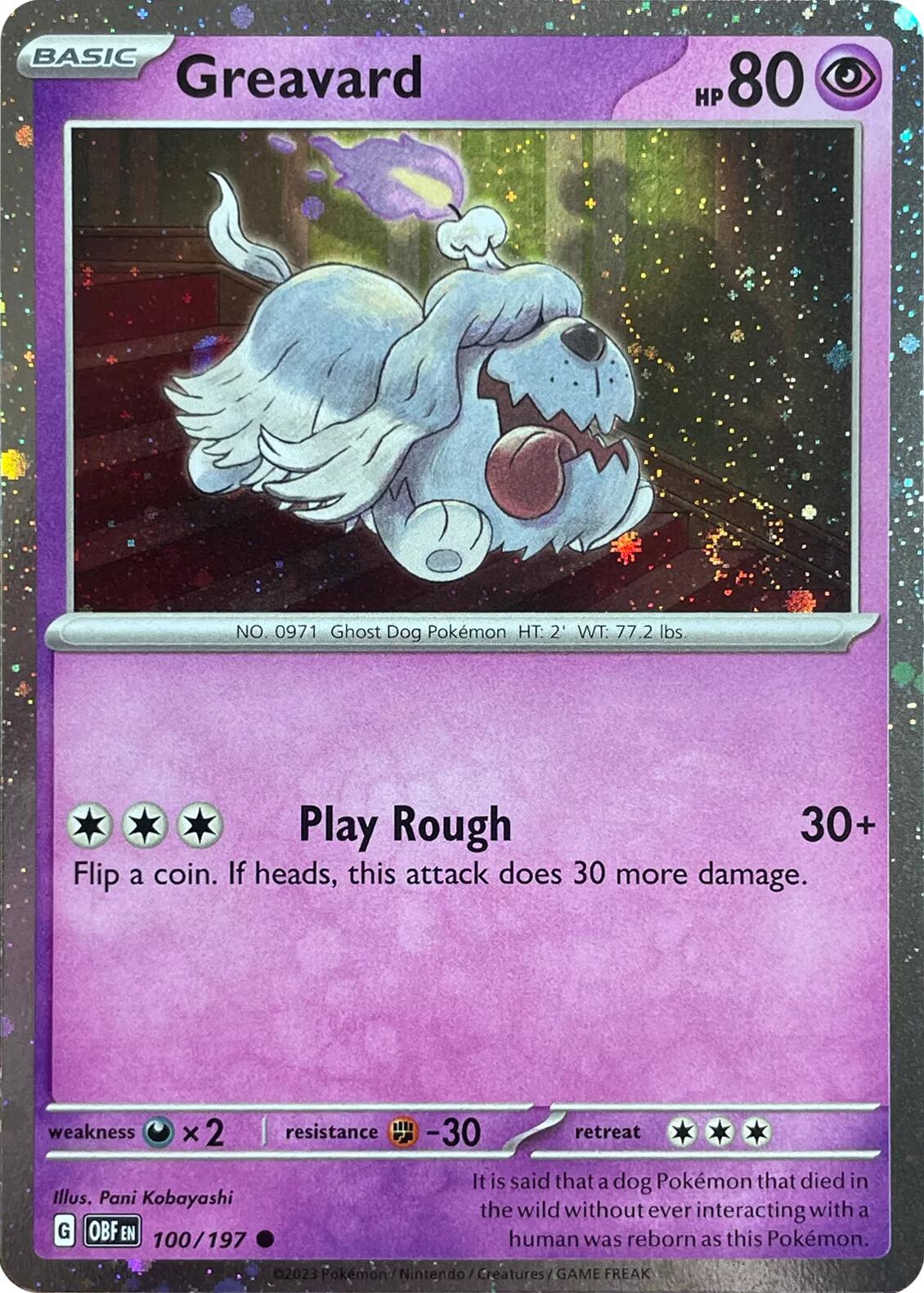 Greavard (100/197) (Cosmos Holo) (Deck Exclusive) [Scarlet & Violet: Obsidian Flames] | Good Games Cannington