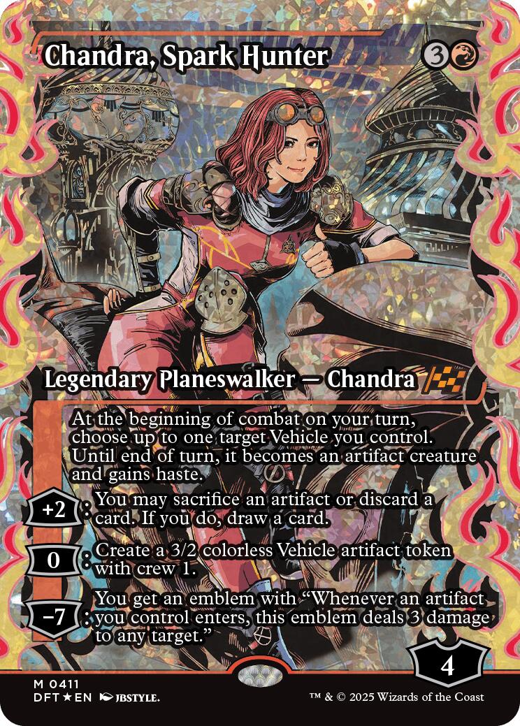 Chandra, Spark Hunter (Showcase Fracture Foil) (Japanese) [Aetherdrift] | Good Games Cannington