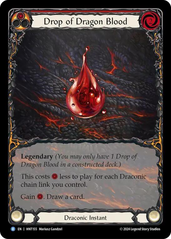 Drop of Dragon Blood (Red) (Extended Art) [HNT155] (The Hunted)  Rainbow Foil | Good Games Cannington