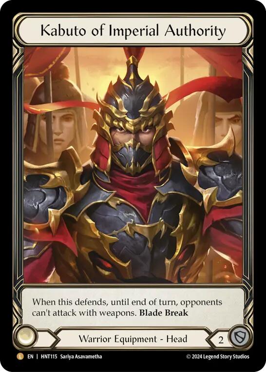 Kabuto of Imperial Authority (Extended Art) [HNT115] (The Hunted)  Cold Foil | Good Games Cannington