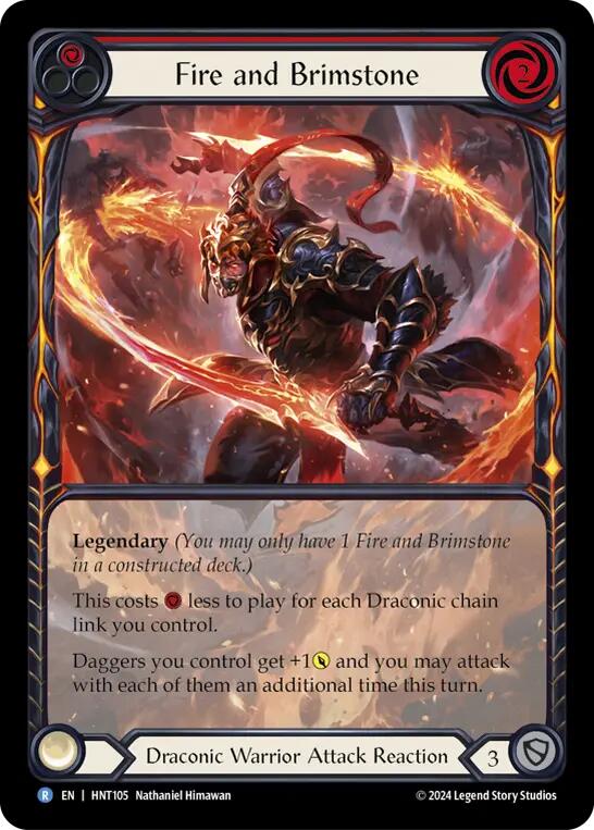 Fire and Brimstone (Extended Art) [HNT105] (The Hunted)  Rainbow Foil | Good Games Cannington