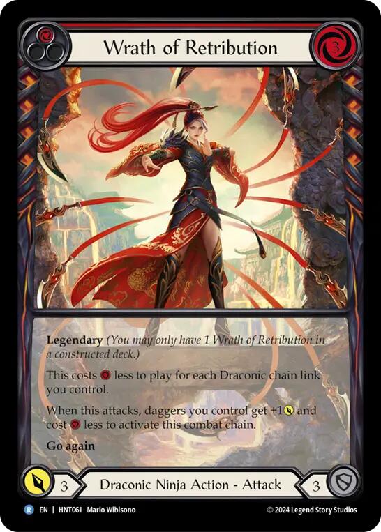 Wrath of Retribution (Red) (Extended Art) [HNT061] (The Hunted)  Rainbow Foil | Good Games Cannington