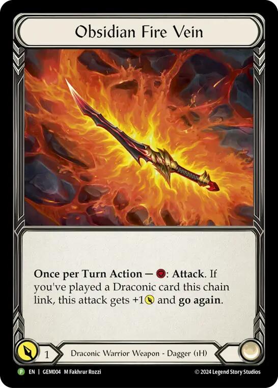 Obsidian Fire Vein [GEM004] (GEM Pack 1)  Cold Foil | Good Games Cannington