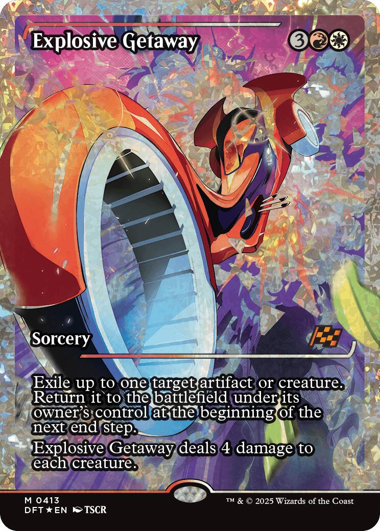 Explosive Getaway (Showcase Fracture Foil) (Japanese) [Aetherdrift] | Good Games Cannington