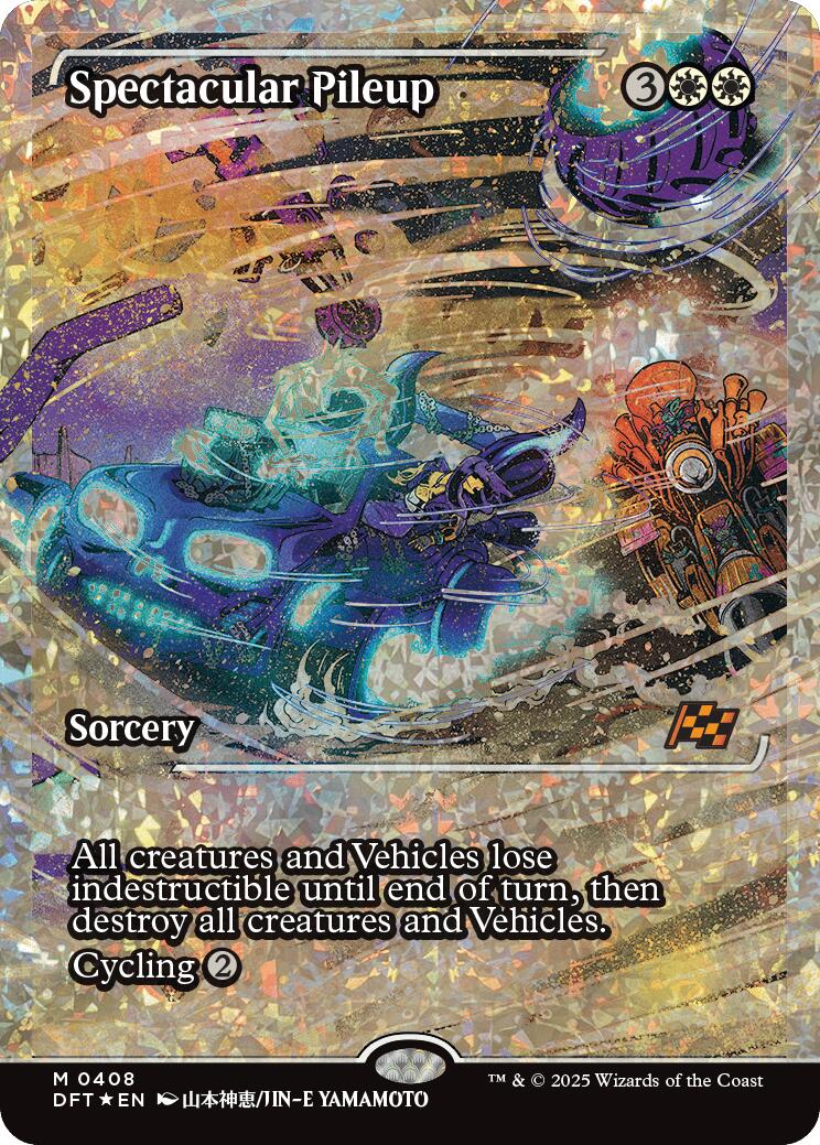 Spectacular Pileup (Showcase Fracture Foil) (Japanese) [Aetherdrift] | Good Games Cannington