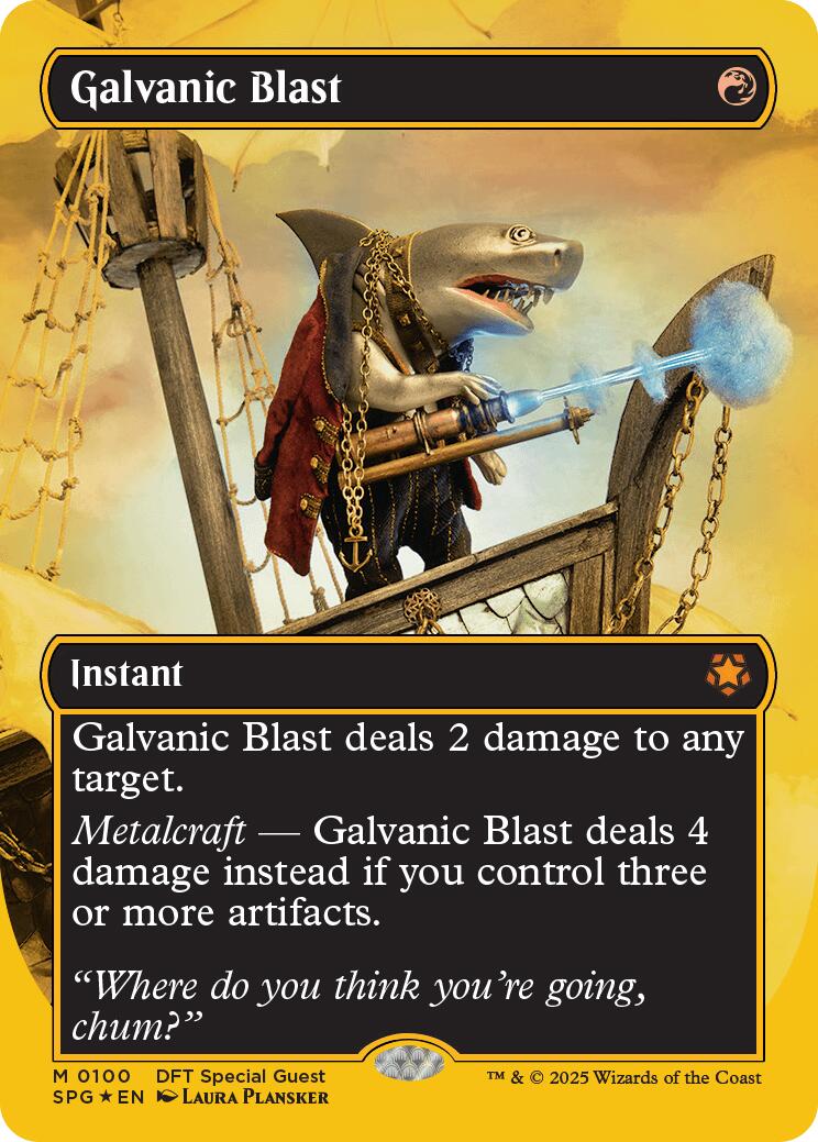 Galvanic Blast (Borderless) (First-Place Foil) [Aetherdrift Special Guests] | Good Games Cannington