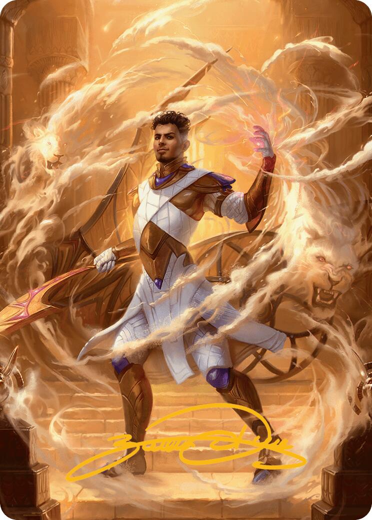 Basri, Tomorrow's Champion Art Card (Gold-Stamped Signature) [Aetherdrift Art Series] | Good Games Cannington