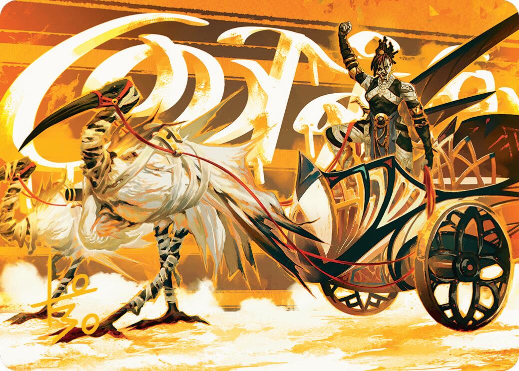 Skyseer's Chariot Art Card (Gold-Stamped Signature) [Aetherdrift Art Series] | Good Games Cannington
