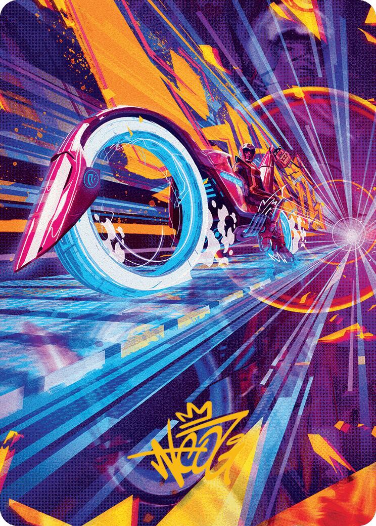 Spotcycle Scouter Art Card (Gold-Stamped Signature) [Aetherdrift Art Series] | Good Games Cannington