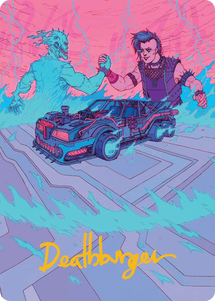 Demonic Junker Art Card (Gold-Stamped Signature) [Aetherdrift Art Series] | Good Games Cannington