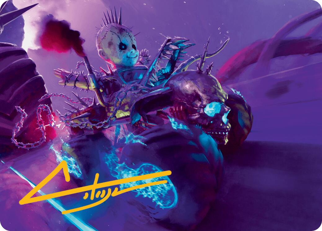 Pactdoll Terror Art Card (Gold-Stamped Signature) [Aetherdrift Art Series] | Good Games Cannington