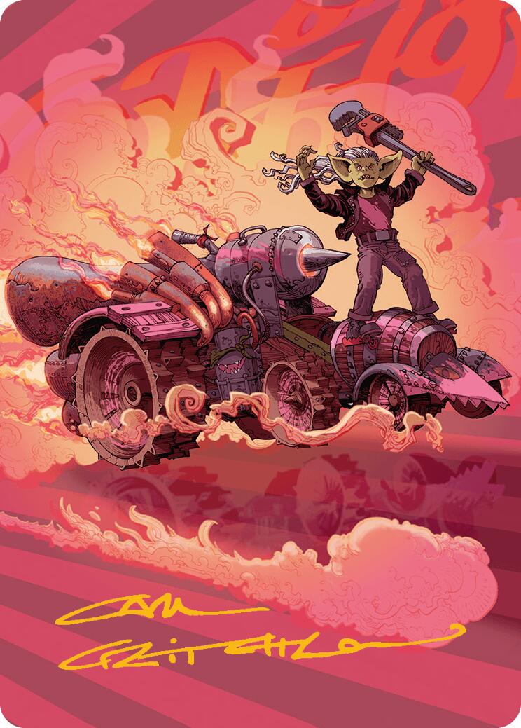 Burner Rocket Art Card (Gold-Stamped Signature) [Aetherdrift Art Series] | Good Games Cannington