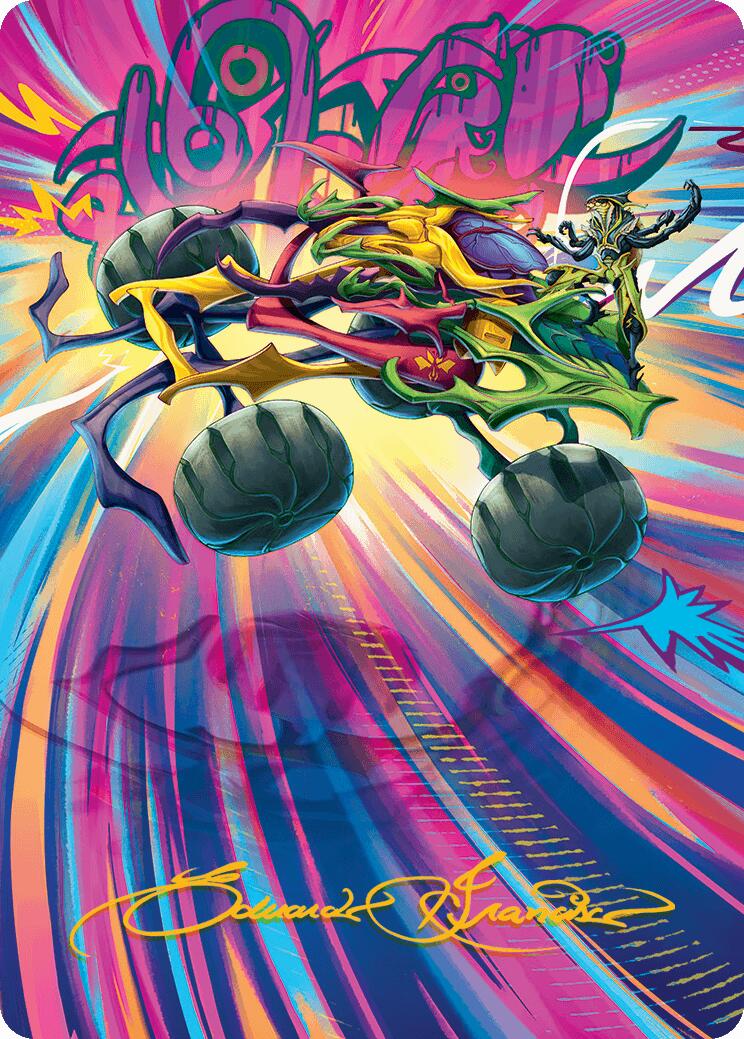 Thunderous Velocipede Art Card (Gold-Stamped Signature) [Aetherdrift Art Series] | Good Games Cannington