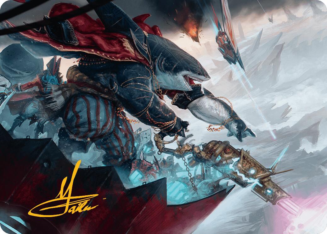 Captain Howler, Sea Scourge Art Card (16/54) (Gold-Stamped Signature) [Aetherdrift Art Series] | Good Games Cannington