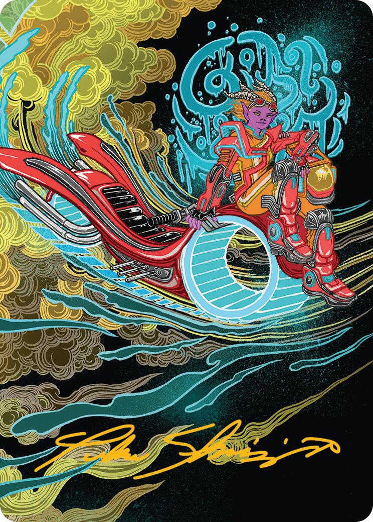 Cloudspire Skycycle Art Card (Gold-Stamped Signature) [Aetherdrift Art Series] | Good Games Cannington