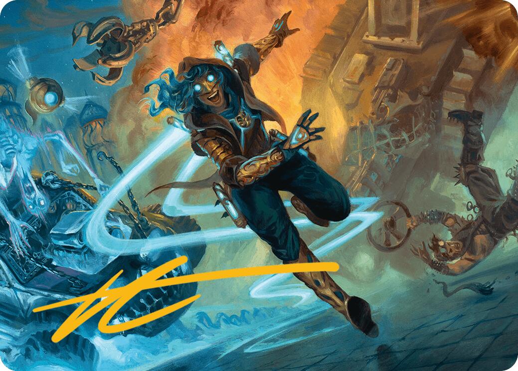 Sita Varma, Masked Racer Art Card (Gold-Stamped Signature) [Aetherdrift Art Series] | Good Games Cannington