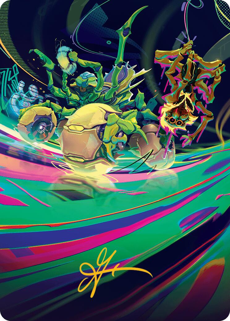 Thundering Broodwagon Art Card (Gold-Stamped Signature) [Aetherdrift Art Series] | Good Games Cannington