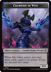 Champion of Wits // Zombie (0003) Double-Sided Token [Aetherdrift Tokens] | Good Games Cannington