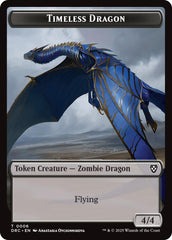 Timeless Dragon // Zombie (0007) Double-Sided Token [Aetherdrift Tokens] | Good Games Cannington