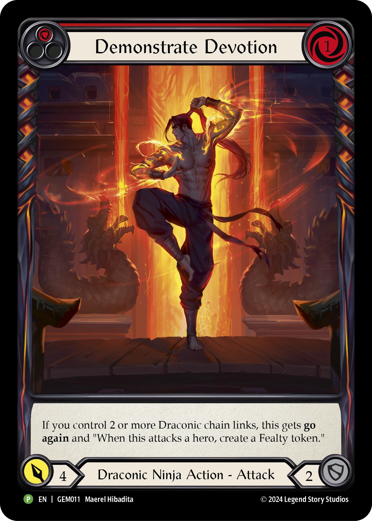 Demonstrate Devotion (Red) [GEM011] (GEM Pack 1)  Rainbow Foil | Good Games Cannington