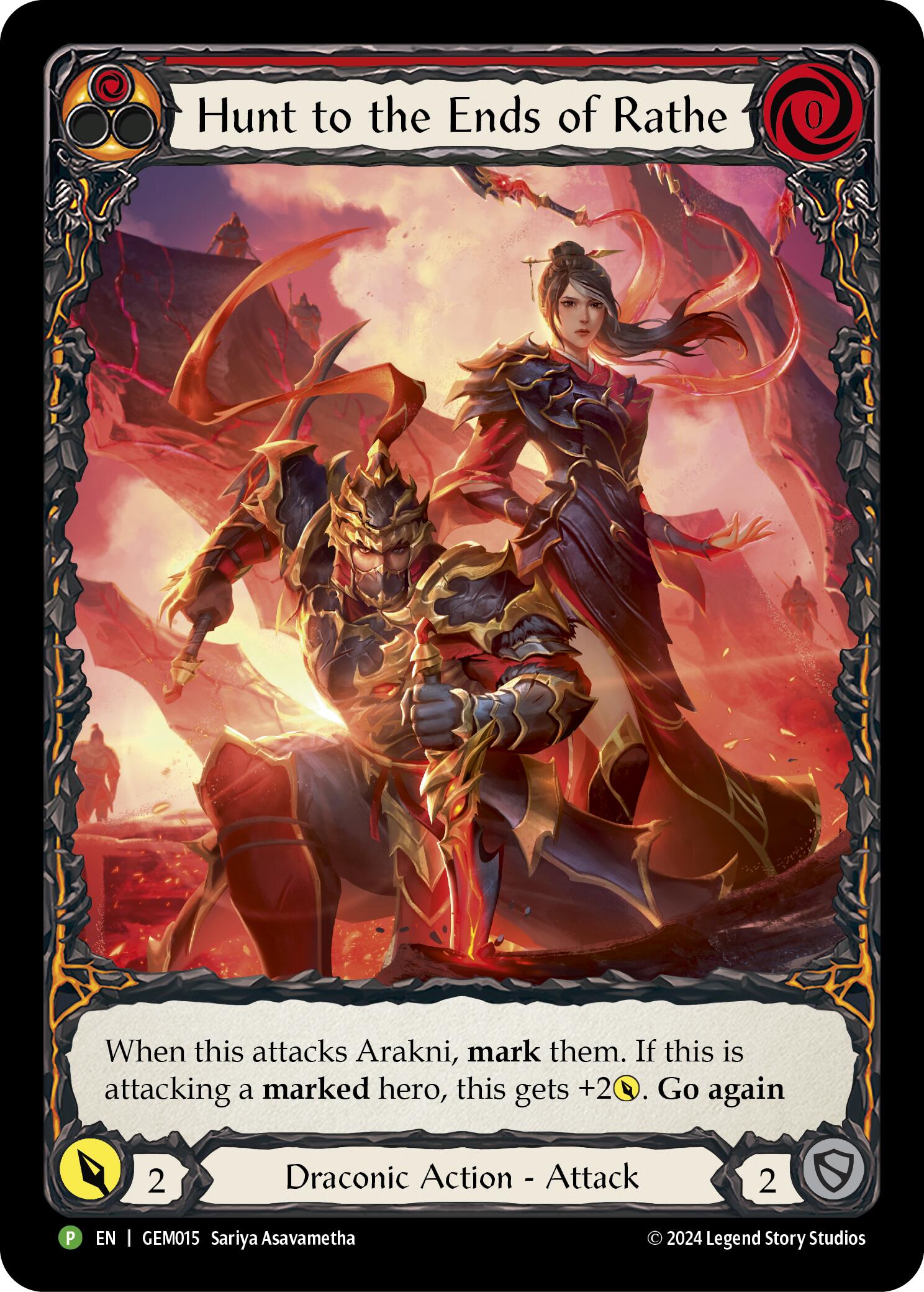 Hunt to the Ends of Rathe (Red) [GEM015] (GEM Pack 1)  Rainbow Foil | Good Games Cannington