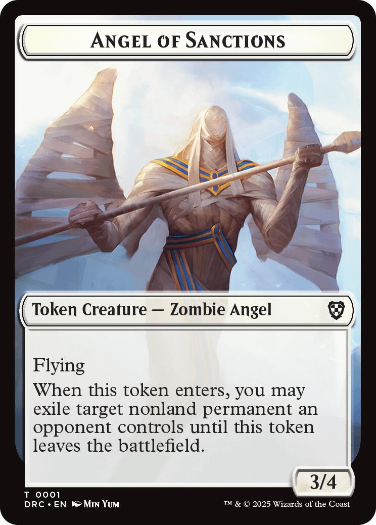 Angel of Sanctions // Zombie (0003) Double-Sided Token [Aetherdrift Tokens] | Good Games Cannington