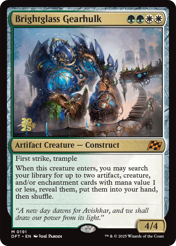 Brightglass Gearhulk [Aetherdrift Prerelease Promos] | Good Games Cannington