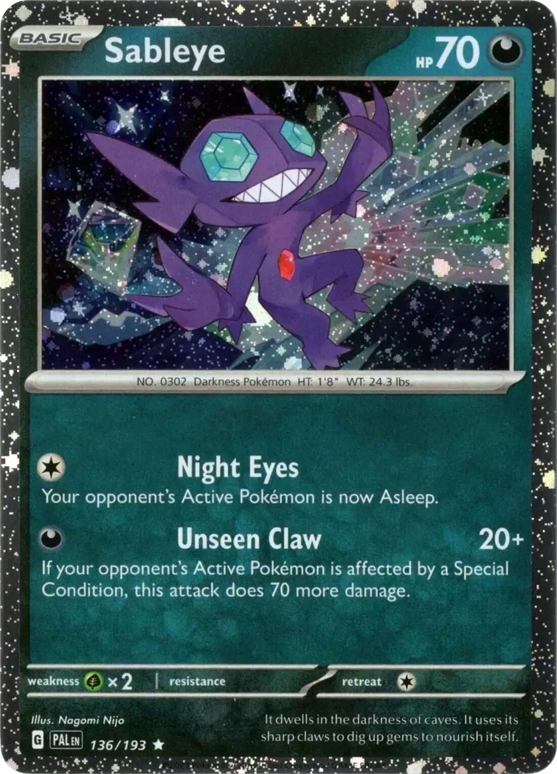 Sableye (136/193) (Cosmos Holo) [Scarlet & Violet: Paldea Evolved] | Good Games Cannington
