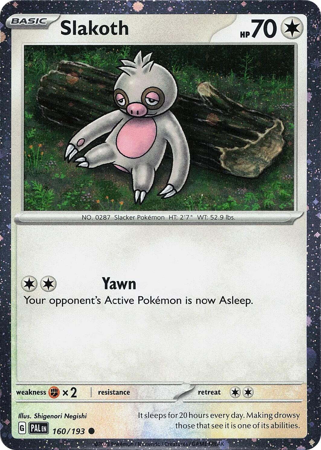 Slakoth (160/193) (Cosmos Holo) [Scarlet & Violet: Paldea Evolved] | Good Games Cannington