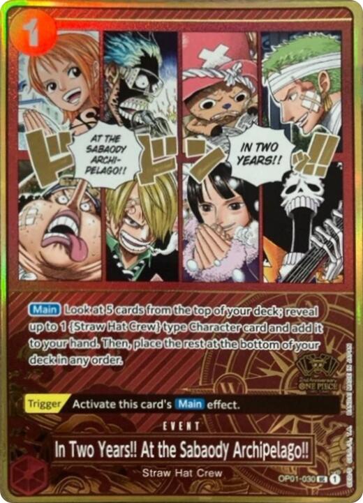 In Two Years!! At the Sabaody Archipelago!! (Japanese Version 2nd Anniversary Set) [One Piece Promotion Cards] | Good Games Cannington
