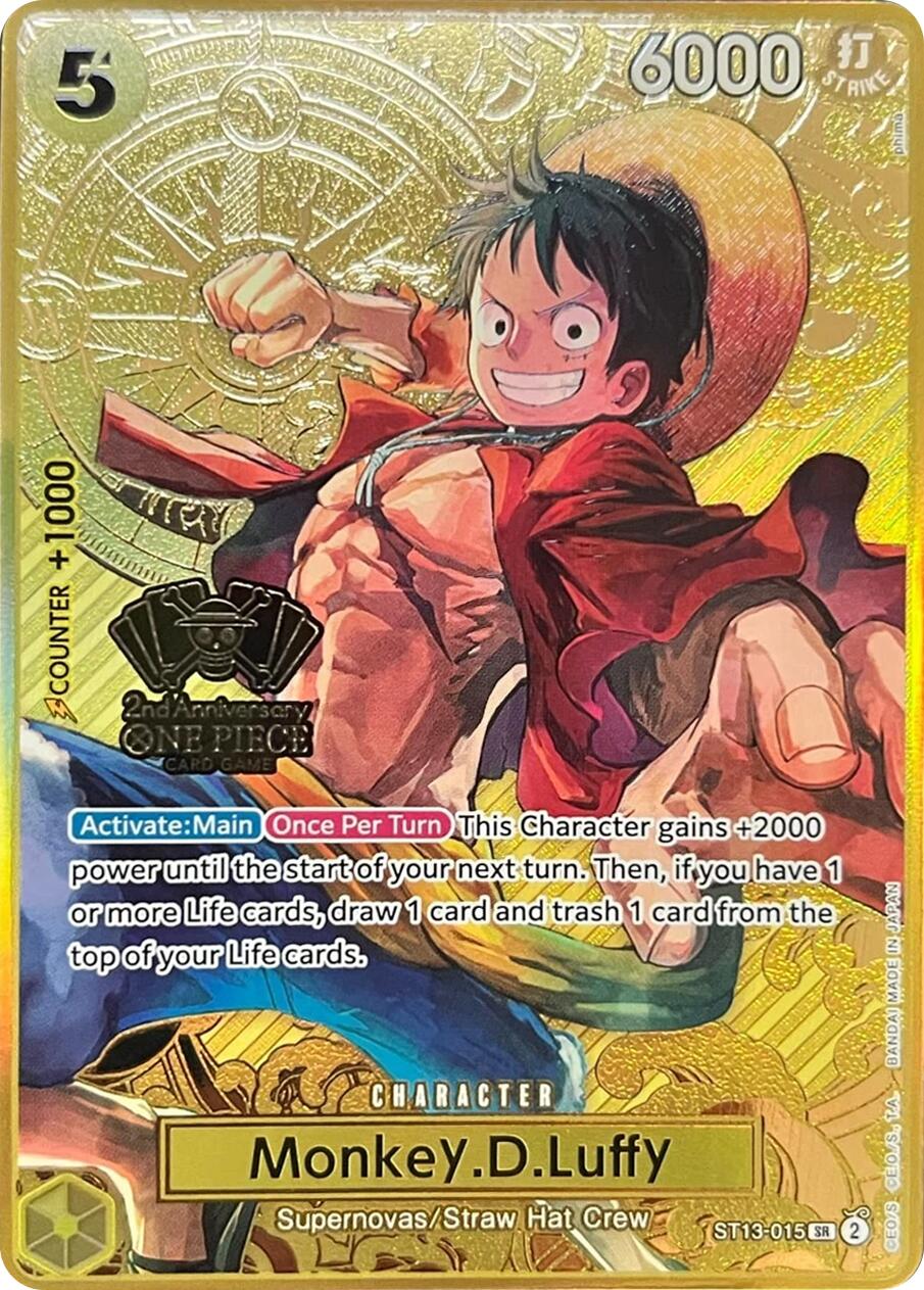 Monkey.D.Luffy (Japanese Version 2nd Anniversary Set) [One Piece Promotion Cards] | Good Games Cannington