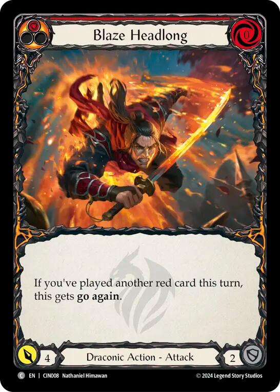 Blaze Headlong (Red) [CIN008] (The Hunted Cindra Blitz Deck) | Good Games Cannington
