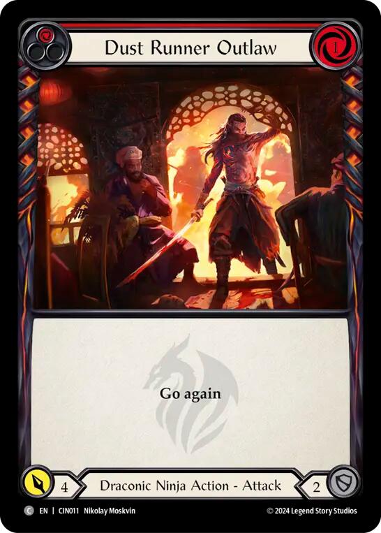 Dust Runner Outlaw (Red) [CIN011] (The Hunted Cindra Blitz Deck) | Good Games Cannington