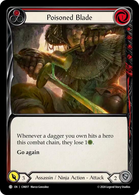 Poisoned Blade (Red) [CIN017] (The Hunted Cindra Blitz Deck) | Good Games Cannington