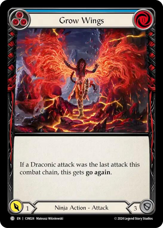 Grow Wings (Blue) [CIN024] (The Hunted Cindra Blitz Deck) | Good Games Cannington