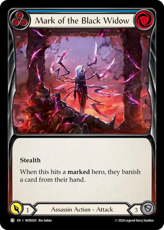 Mark of the Black Widow (Blue) [WOD020] (The Hunted Arakni, Web of Deceit Blitz Deck) | Good Games Cannington