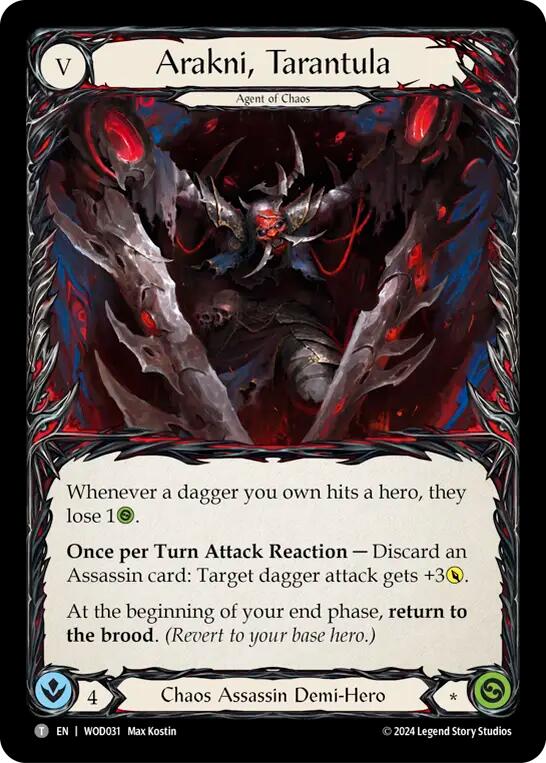 Arakni, Tarantula [WOD031//WOD032] (The Hunted Arakni, Web of Deceit Blitz Deck) | Good Games Cannington