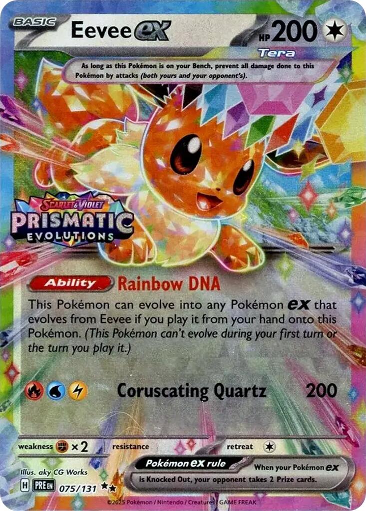 Eevee ex (075/131) (Prismatic Evolutions Stamp) [Scarlet & Violet: Prismatic Evolutions] | Good Games Cannington