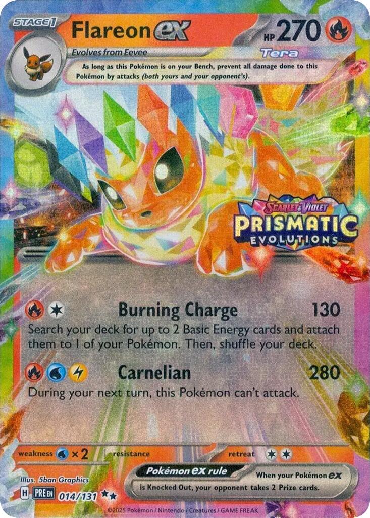 Flareon ex (014/131) (Prismatic Evolutions Stamp) [Scarlet & Violet: Prismatic Evolutions] | Good Games Cannington