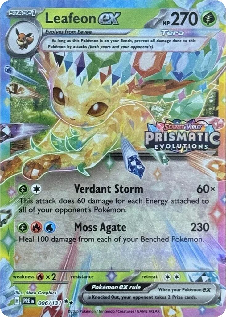 Leafeon ex (006/131) (Prismatic Evolutions Stamp) [Scarlet & Violet: Prismatic Evolutions] | Good Games Cannington