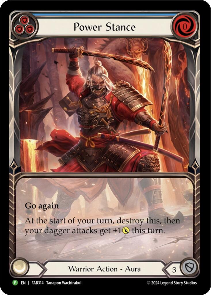 Power Stance (Blue) (Extended Art) [FAB314] (Promo)  Rainbow Foil | Good Games Cannington