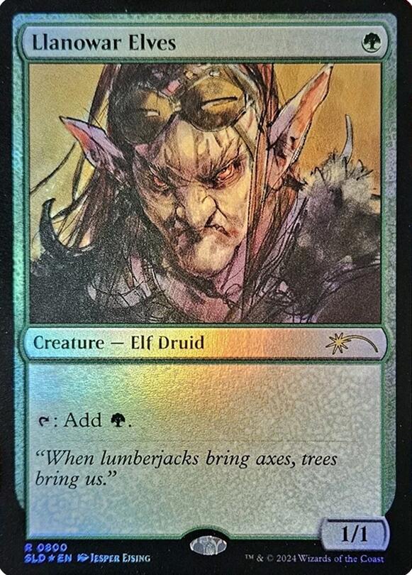 Llanowar Elves (0800) (Rainbow Foil) [Secret Lair Drop Series] | Good Games Cannington
