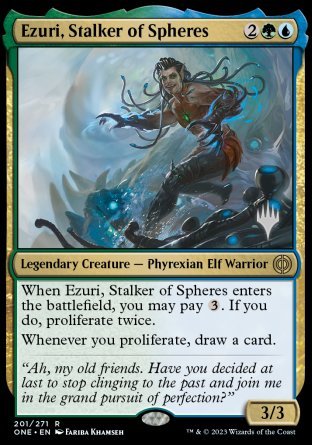 Ezuri, Stalker of Spheres (Promo Pack) [Phyrexia: All Will Be One Promos] | Good Games Cannington