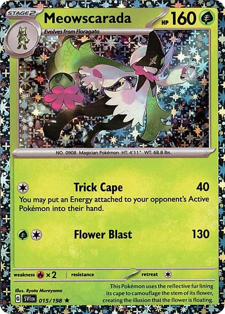 Meowscarada (015/198) (Sparkle Holo) [Miscellaneous Cards] | Good Games Cannington