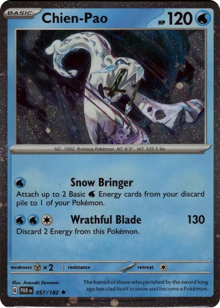 Chien-Pao (057/182) (Cosmos Holo) [Scarlet & Violet: Paradox Rift] | Good Games Cannington